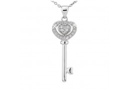 Colier din argint cu cristale "Love Key"