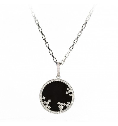 Colier cu onix si cristale Swarovski "Black Beauty"