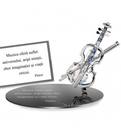 Platon - "Despre muzica" Citat motivational cu cristale Swarovski"