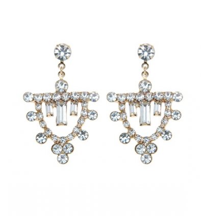 Cercei eleganti cu cristale Swarovski placati cu aur