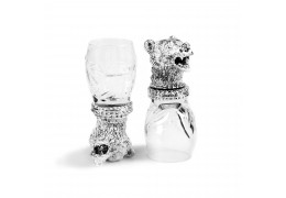 Set argintat de pahare pentru vodca "Bear" by Chinelli Italy