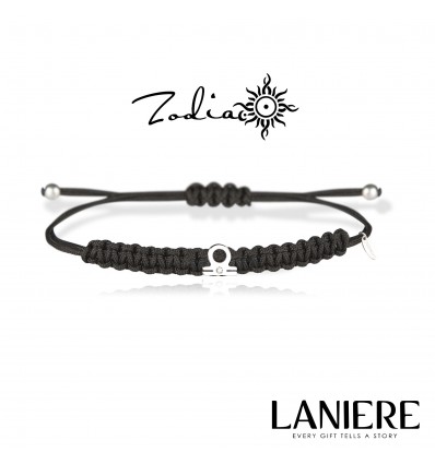 Bratara unisex din aur 9K cu diamant - zodia Balanta "Lucky Charm" LANIERE