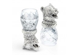Set argintat de pahare pentru vodca "Quadri Bear" by Chinelli Italy