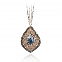 Colier cu cristale Swarovski "Vintage Sapphire Drop" - PARURE Milano