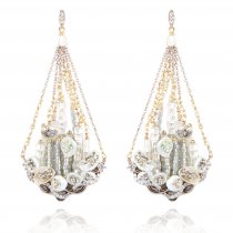 Cercei candelabru cu cristale Swarovski si sidef - PARURE Milano