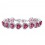 Bratara cu cristale Swarovski "Heart Shaped Simulated Ruby"