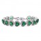 Bratara "Heart Shaped Simulated Emerald"