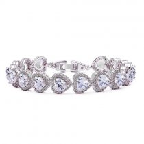 Bratara "Heart Shaped Simulated Diamonds"