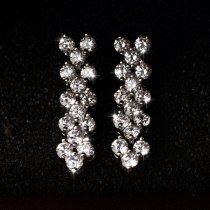 Cercei cu cristale cubic zirconia "Crystal Teardrops"