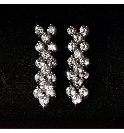 Cercei cu cristale cubic zirconia "Crystal Teardrops"