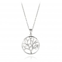 925 Silver Necklace with "Tree of Life" crystals
