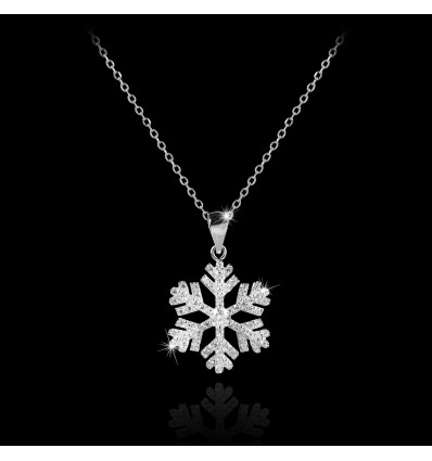 Colier din argint  "White Christmas Crystal Diamonds"