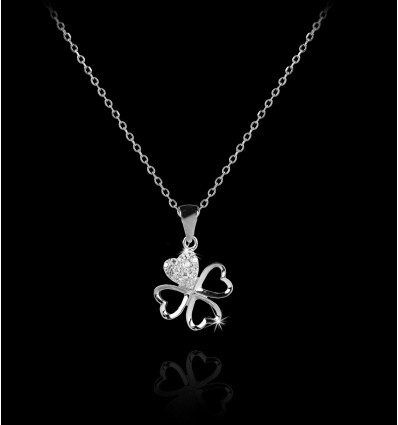 Colier din Argint si cristale zirconia Good Luck