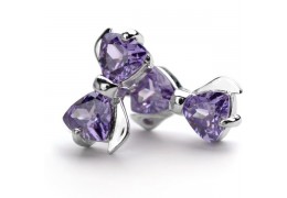 Cercei din argint 925 "Purple Bow"