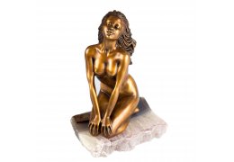 Statueta din bronz pe suport din agat natural Colectia Ebano