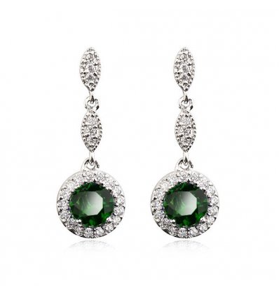 Cercei candelabru cu cristale - Emerald Drops