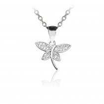 Colier din argint 925 cu cristale "Butterfly Embrace"