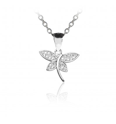 Colier din argint 925 cu cristale "Butterfly Embrace"