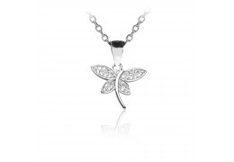 Colier din argint 925 cu cristale "Butterfly Embrace"