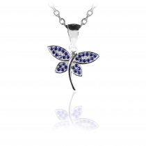 Colier din argint 925 cu cristale "Butterfly Embrace"