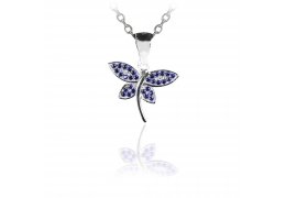 Colier din argint 925 cu cristale "Butterfly Embrace"