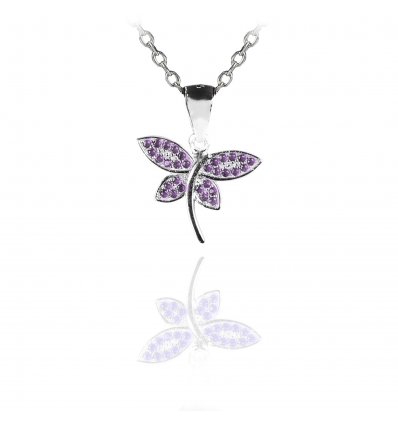 Colier din argint 925 cu cristale "Butterfly Embrace"