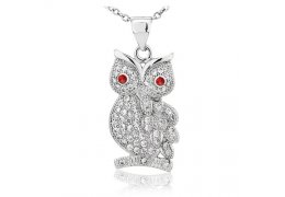 Colier din argint 925 "Wise Diamond Owl"