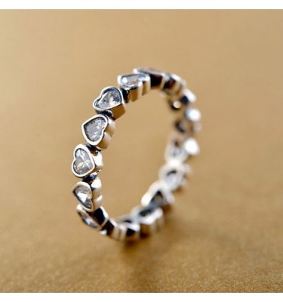 Inel din argint 925 cu cristale zirconiu "Lovely"