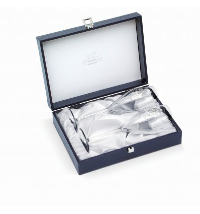 Set de pahare pentru sampanie "Arabesque White Gold" by Chinelli Italy