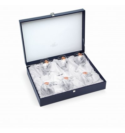 Set de 6 pahare pentru vin "Arabesque Rose Gold" by Chinelli Italy