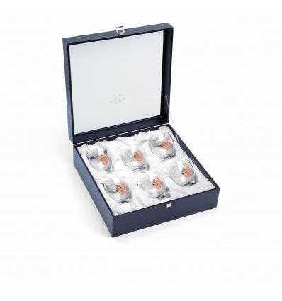 Set de 6 pahare pentru bauturi "Arabesque Rose Gold" by Chinelli Italy