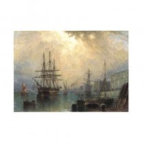 Vapoare in port - tablou pe sevalet